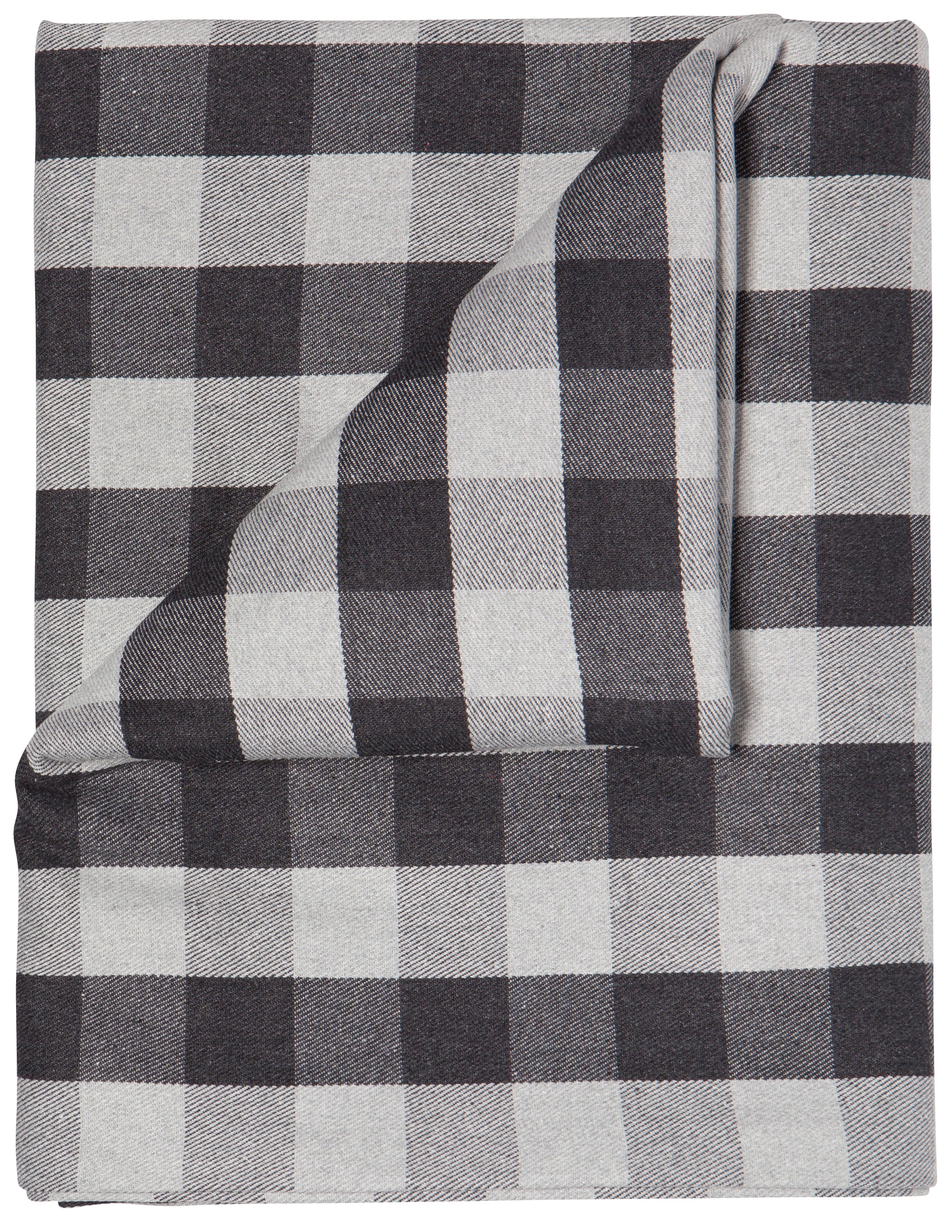 Made of GRS-certified recycled materials, this tablecloth features a striking blend of grey and a faded black.