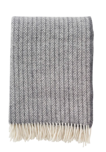 Klippan Otis Wool Throw Blanket | Grey Mélange