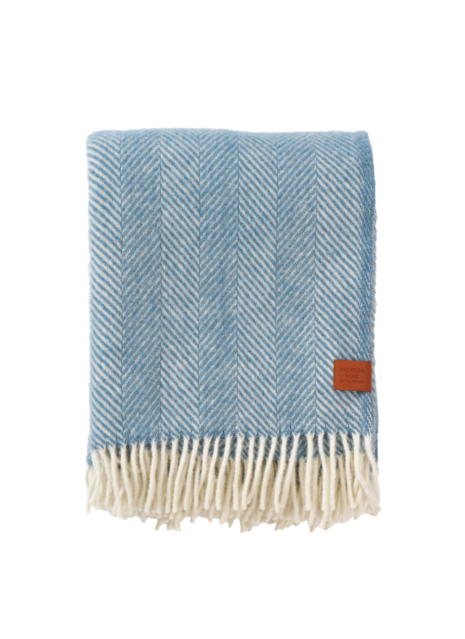 Klippan Herringbone Throw Cloudy Blue