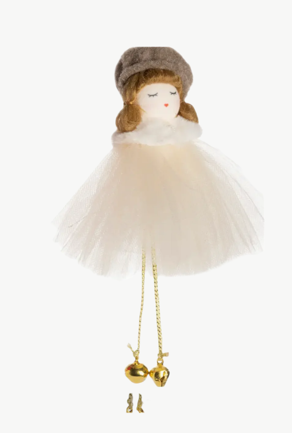 Doll in HolidayTulle Dress & Beret  Ornament