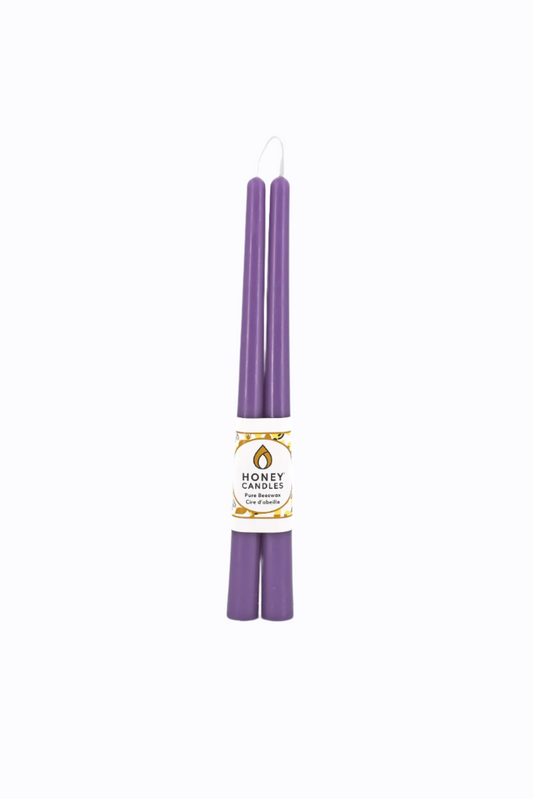 12 Inch Spring Crocus Beeswax Taper Candle (Set of Two)