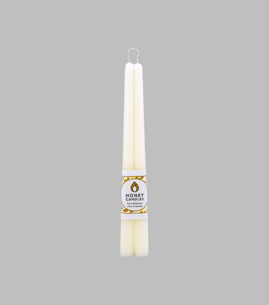 12 Inch Pearl Beeswax Taper Candle (Set of Two)