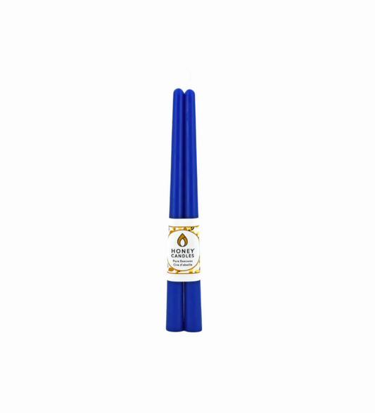 12 Inch Blue Beeswax Taper Candle (Set of Two)