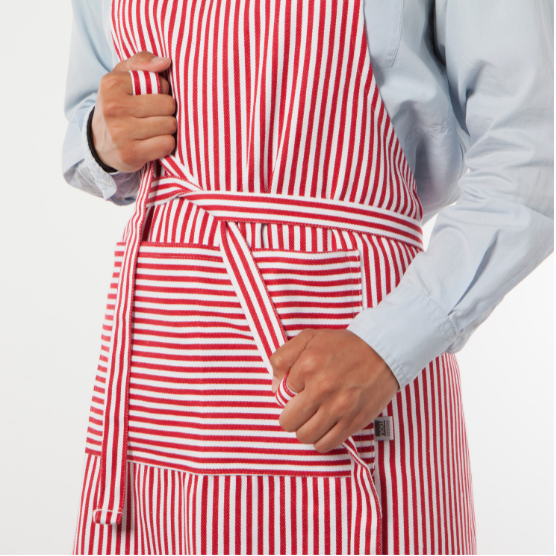 Red Stripe Chef Apron