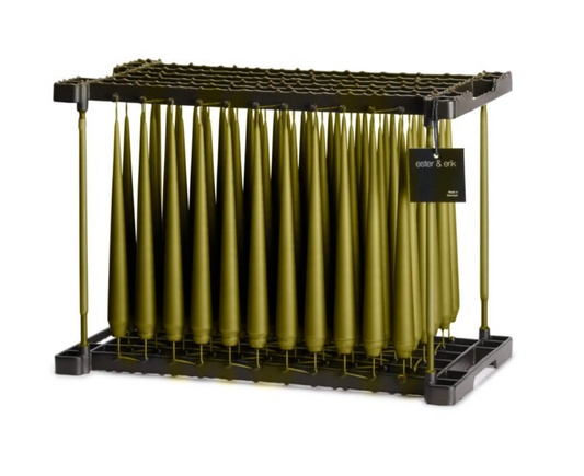 Ester & Erik Taper Candle (set of 2): Olive Glow