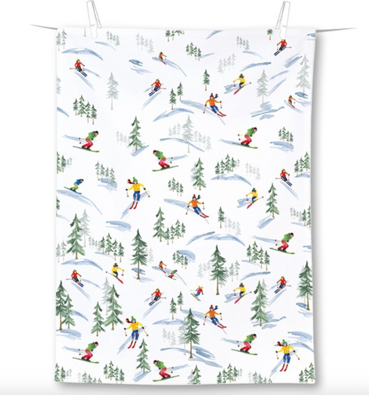Down the Slope Tea Towel