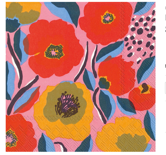 Marimekko Cocktail Napkin ROSARIUM rose