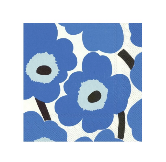 Marimekko Cocktail Napkin UNIKKO blue