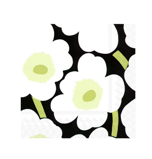 Marimekko Cocktail Napkin UNIKKO black