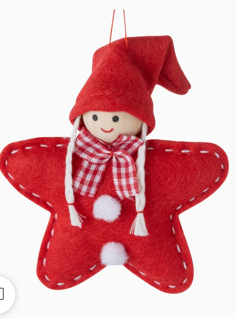 Scandinavian Felt Star Children Ornaments