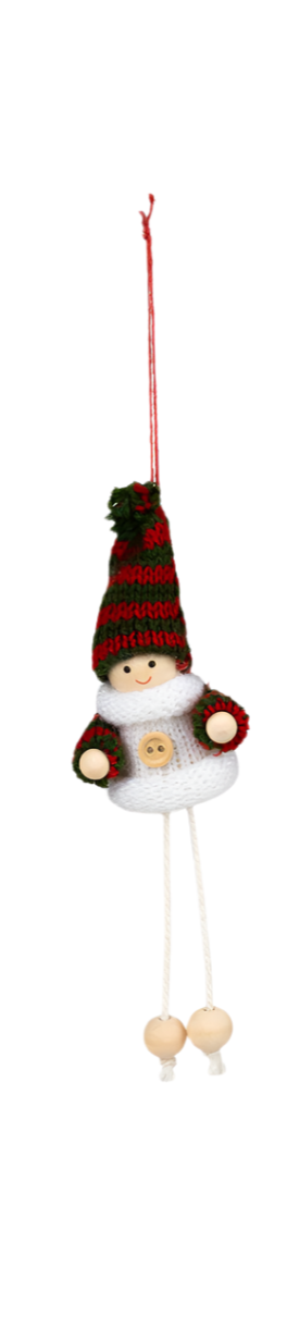 Little Brother and Little Sister in Knitted Hats Ornaments