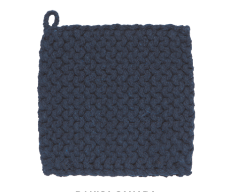 Midnight Blue Knit Pot Holder