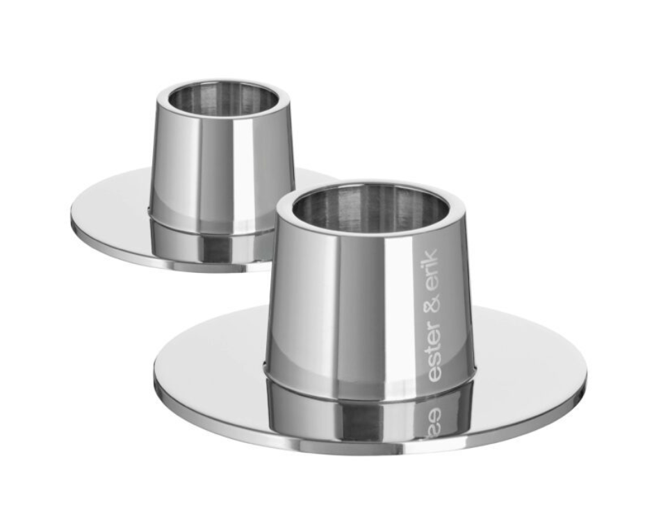 Ester & Erik Candle Holder: Shiny Silver