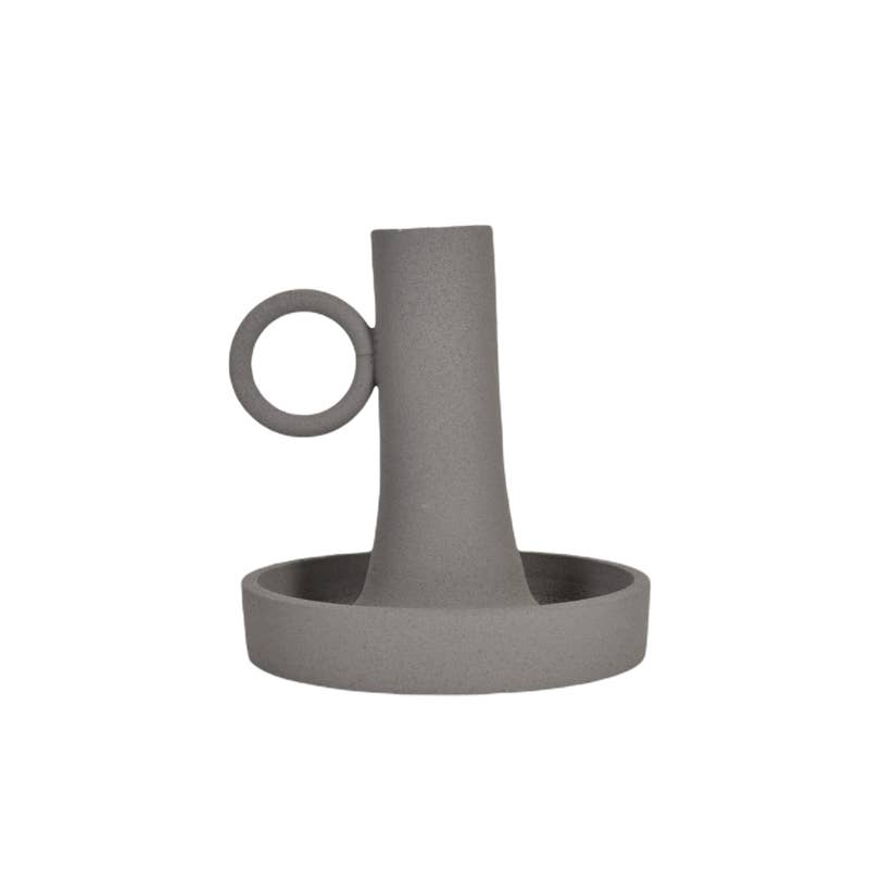 Rough Metal Candleholder: grey