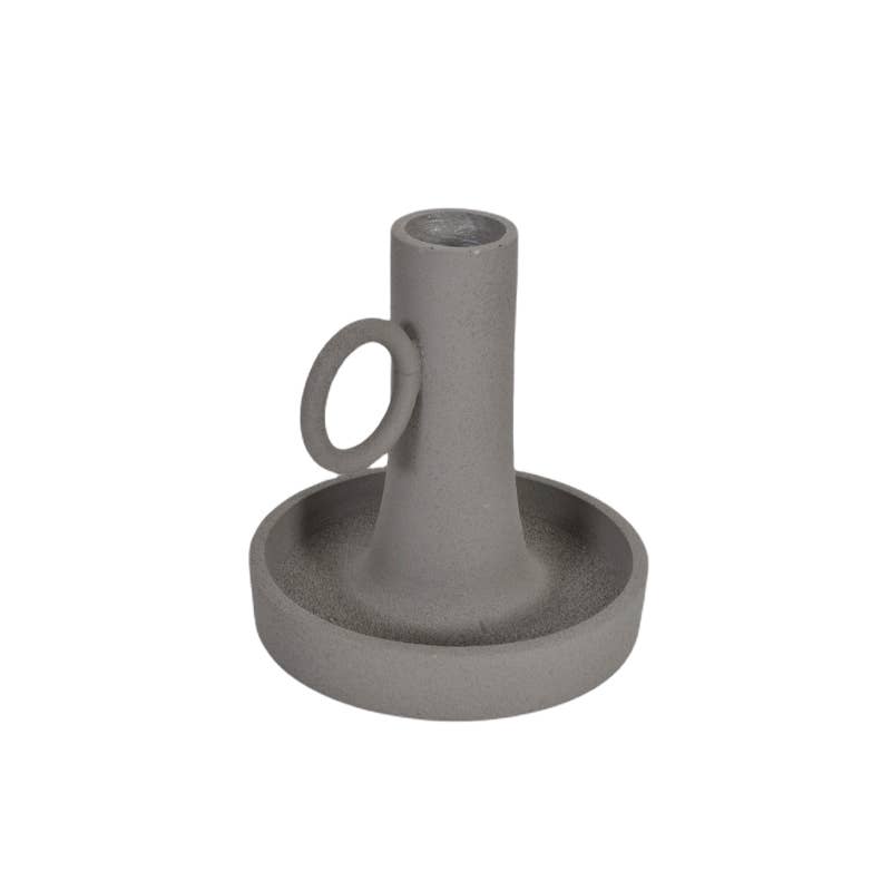 Rough Metal Candleholder: grey