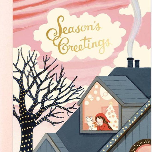 Window Girl Greetings Greeting Card JooJoo Paper